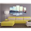 Feeby Five piece picture canvas print, Golden gate bridge
