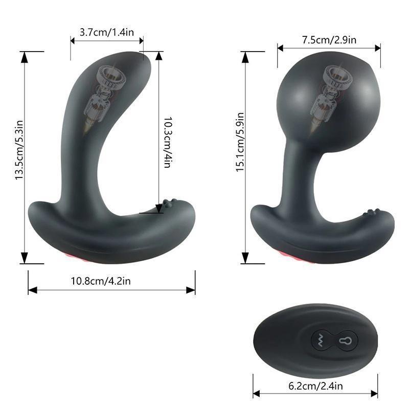 Automatic Inflation Anal Vibrator, Inflatable Butt Plug with Remote Control for Prostate Massage Sex Toys