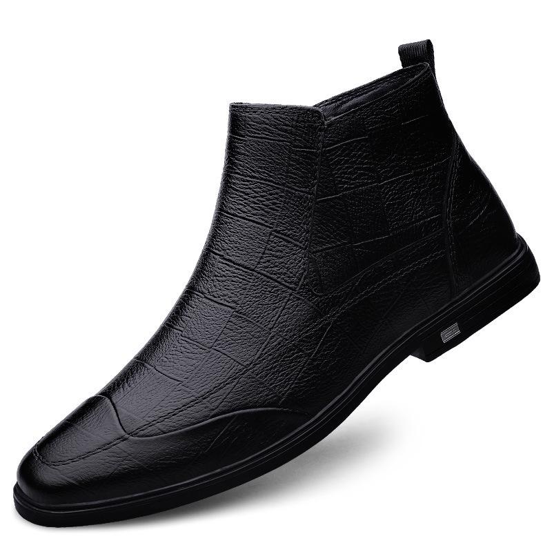 Men's Chelsea Boots - Autumn/Winter High-Top Genuine Leather, Breathable Casual Business Style