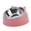 Cat Bowl Lovely Creative Inclined Kitten Puppy Food Feeding Bowls Stainless Steel Cats Drinking Feeder Pet Dogs Cats Feeders
