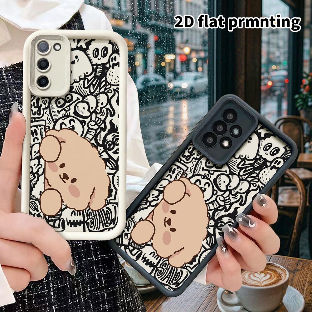 Phone Case: 2D Flat Samsung Galaxy A34 A35 M05 M06 S20 S22 S21 FE Plus 5G Protective Case, Light Pink Puppy, Christmas and Halloween Gift