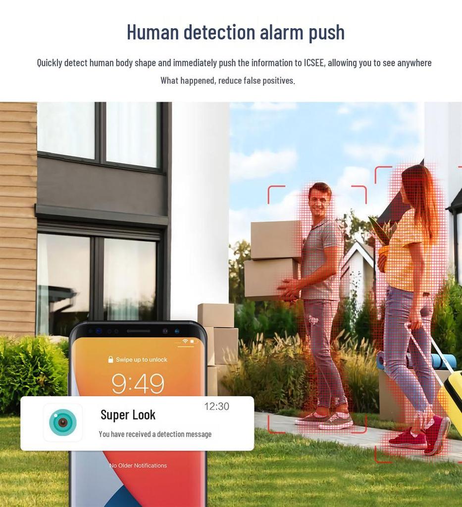 iCSee 6MP Dual-Lens PTZ Camera: Outdoor Waterproof HD Surveillance with Full-Color Night Vision