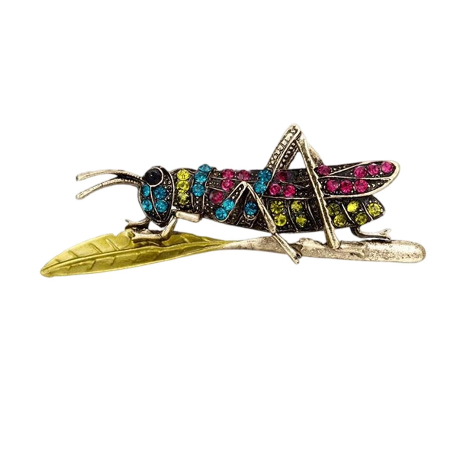 

Ретро брошь-кузнечик из сплава с модными бриллиантами для украшения формального или повседневного наряда синий