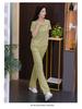 2025 Summer Trendy Chinese Casual Sportswear: Slimming Wide-Leg Pants Two-Piece Set