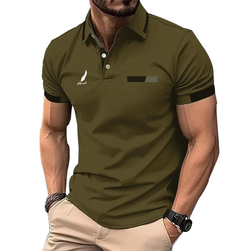 Polo Masculina Verão Casual Manga Curta Esporte Golfe Tops