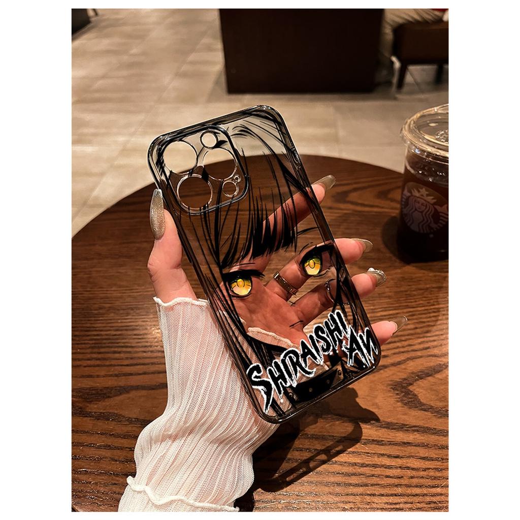 Anime Girl Line Art Clear TPU Phone Case For IPhone 15 Pro Max & Samsung Galaxy S24 Ultra, Shockproof Cover