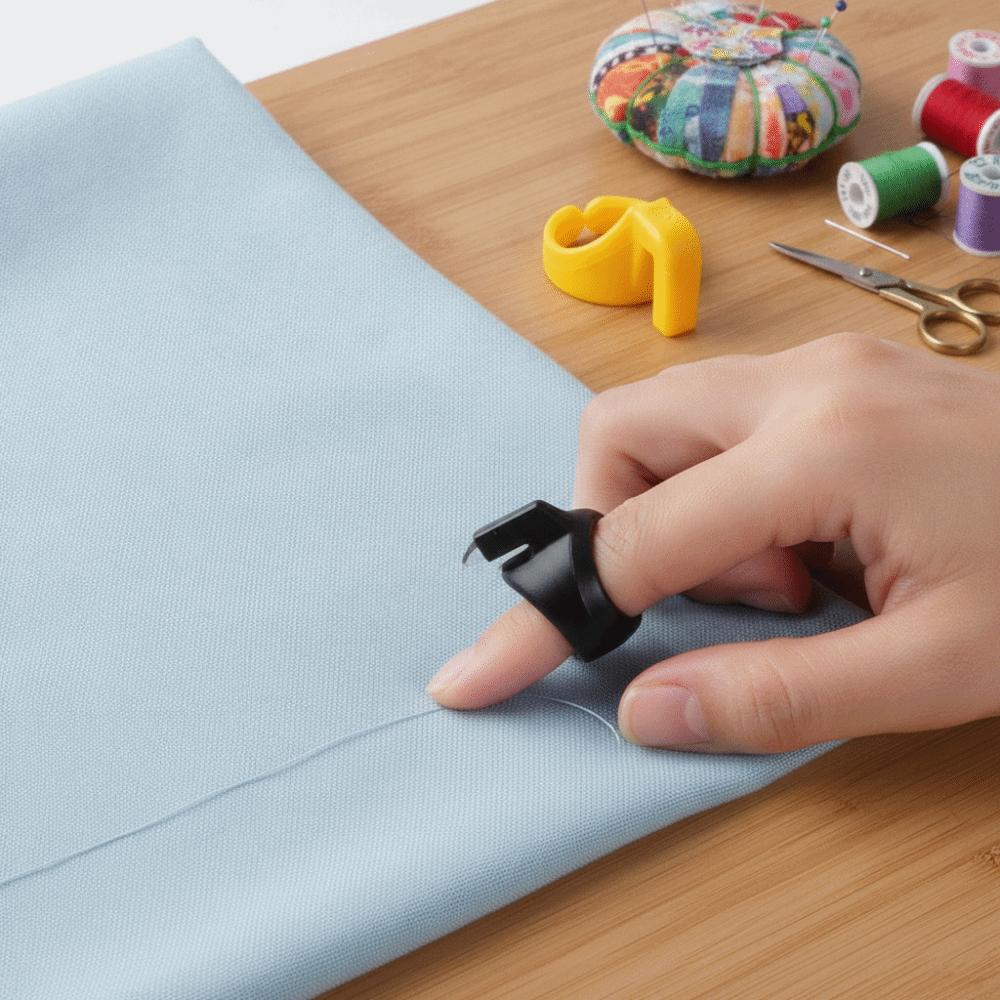12PCS Plastic Thimble Thread Cutter Ring Sharp cutter Finger Ring cutter Hand Sewing