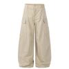 Unisex Loose Fit Cargo Pants Wide Leg Straight Cut Cotton Trousers Daily Wear