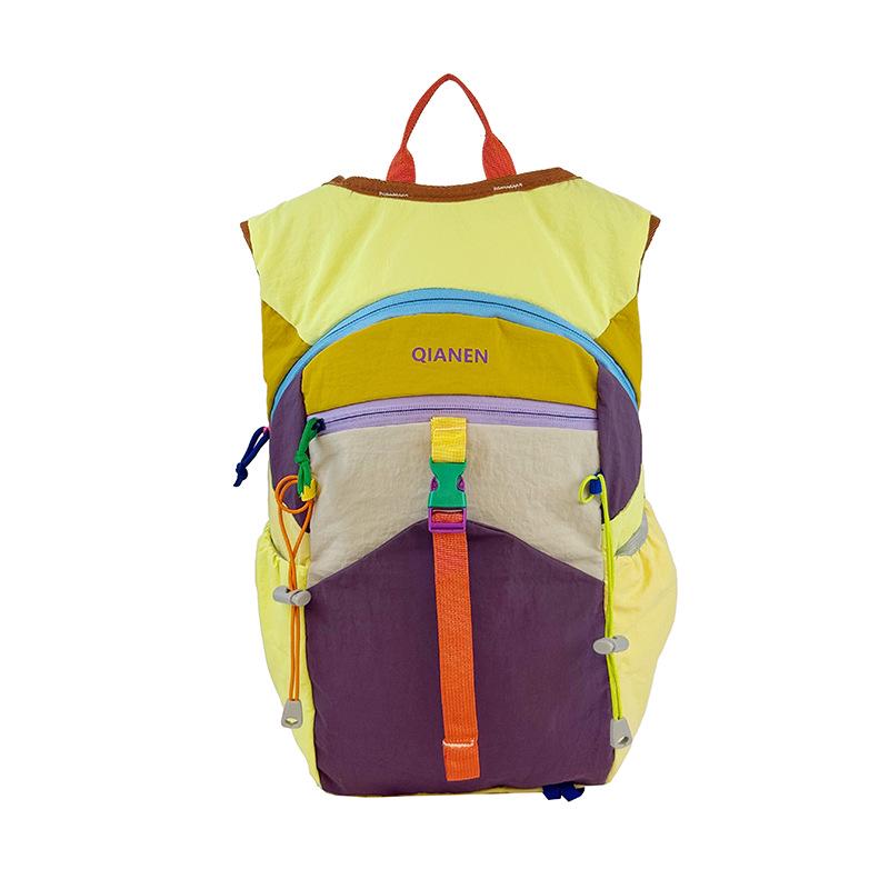 Dopamine Colorblock Lightweight Waterproof Backpack for School, Hiking & Outdoor Adventures