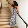 European and American Style 2026 Spring New Women's Plaid Slim Dress Sexy Lace Splicing Suspender Dress