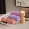 Flat Top Candle Mould Silicone Columnar Mold Stripe Cylindrical Candle Mold  Candle Making