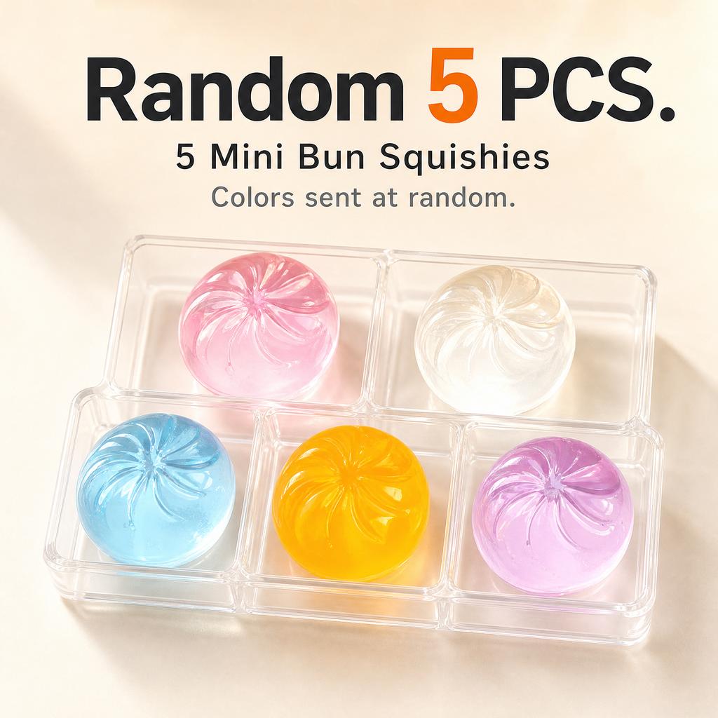Set de 5 Mini Găluște cu Aburitor Jucării Strivibile Moi pentru Ameliorarea Stresului Jucărie Senzorială Fidget Cadou pentru Petrecere