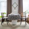 Decorative Tablecloth with Rice Base, Small Floral Print Round Green Fringe Cloth - Suitable for Holiday Dining Rooms, Living Rooms, Family Gatherings
