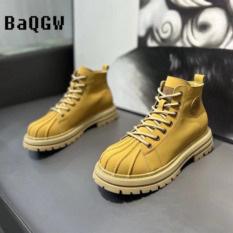 Кожаные ботильоны для мужской дизайнерской обуви Лето Осень Удобные высокие повседневные — фото 6