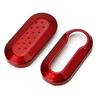 Gloss Red Key Fob Shell Cover For FIAT 500 Abarth 3-Button Folding Key 2007-