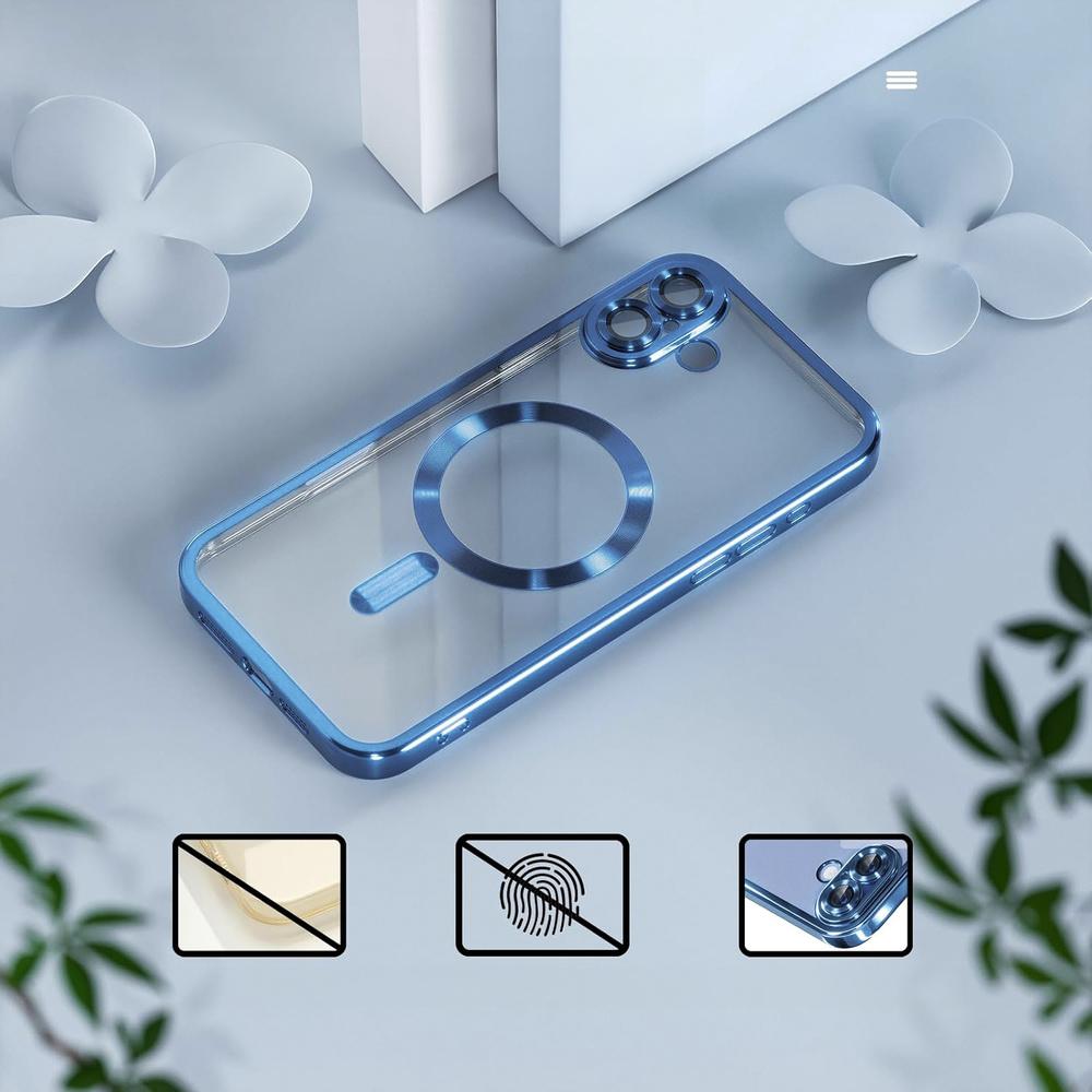 iPhone 16 Case, Electro MagSafe, Blue + Screen Protector