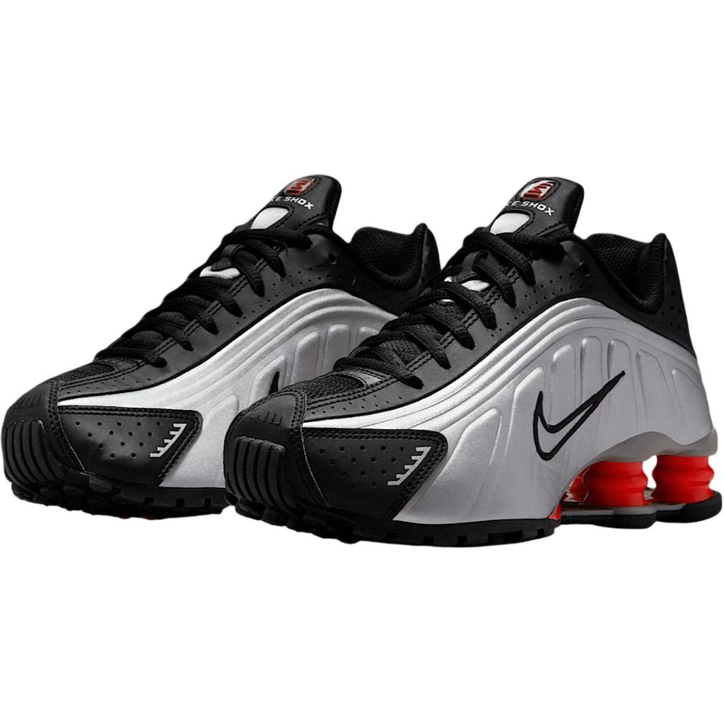 Nike Shox R4 GS OG 2025 Kids Sneakers Silver Metallic-Silver Black CW2626-005