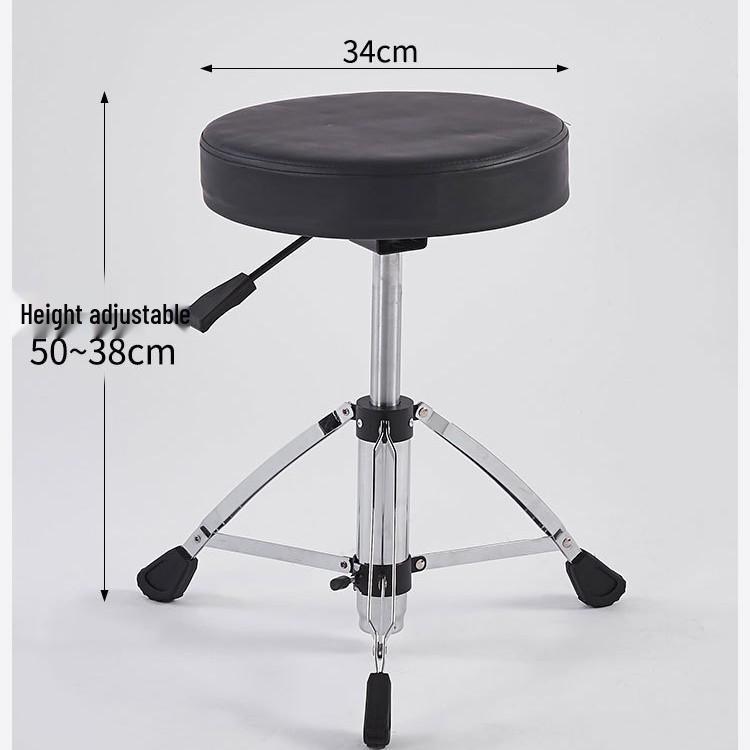 Adjustable Pneumatic Drum Stool with Swivel Saddle Backrest - Ideal for Jazz Drummers and Musicians of All Ages