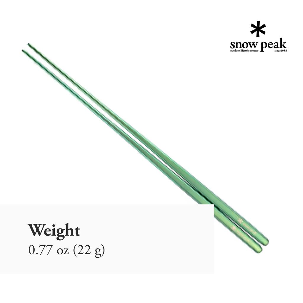Snow Peak Titanium Tapered Chopsticks with Novelty Included (Green) (SCT-115-GR)