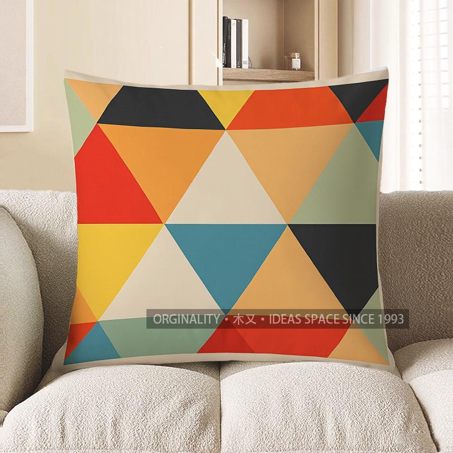 Home Decor Colorful Geometric Pattern Decorative Pillow Cover Pattern Cushion Cover Suitable for Sofa Bedroom Car Pillow Cover
