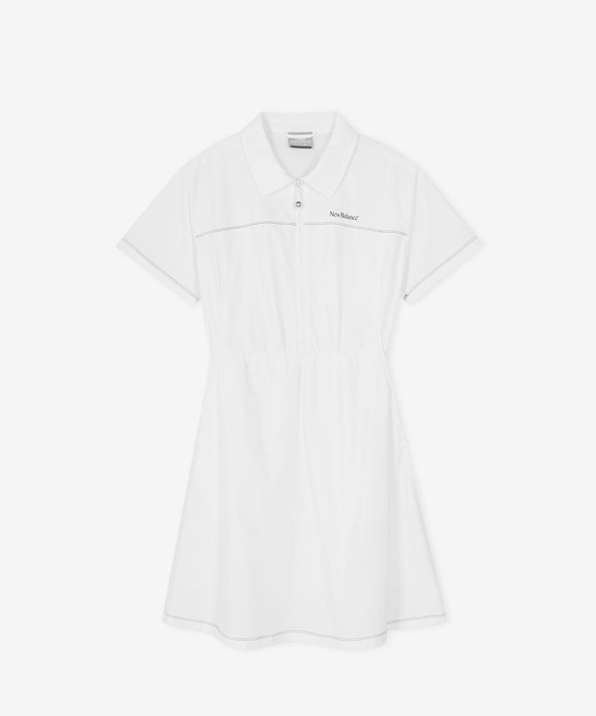 Nyuballanseu Nbnkg3W612 / Women Frozen Woven Stretch Collared Dress (White)