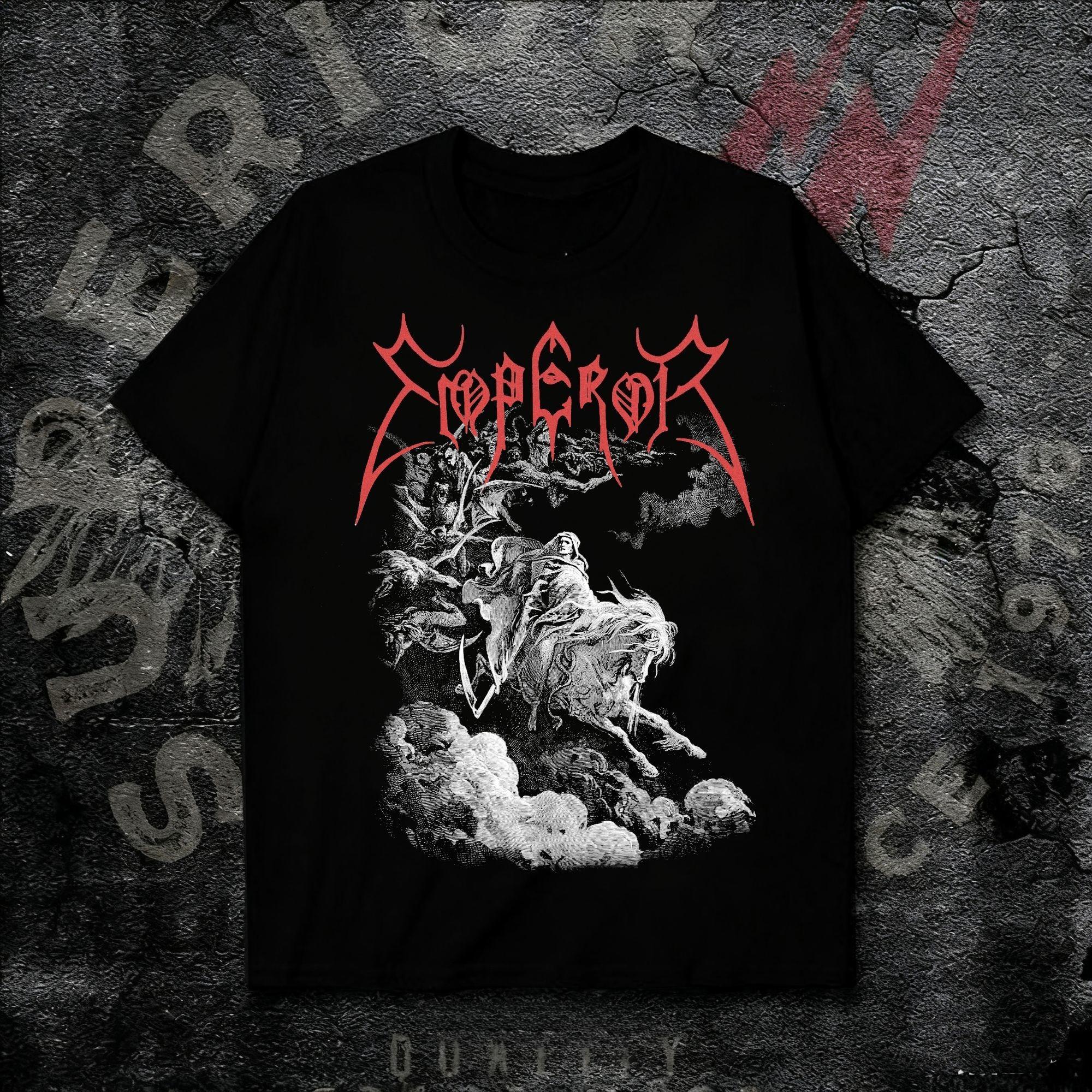 

Pure Cotton Shortsleeved for Men and Women of The Norwegian Black Metal Band EMPEROR Rock and Darkthemed Niche Product 4XL