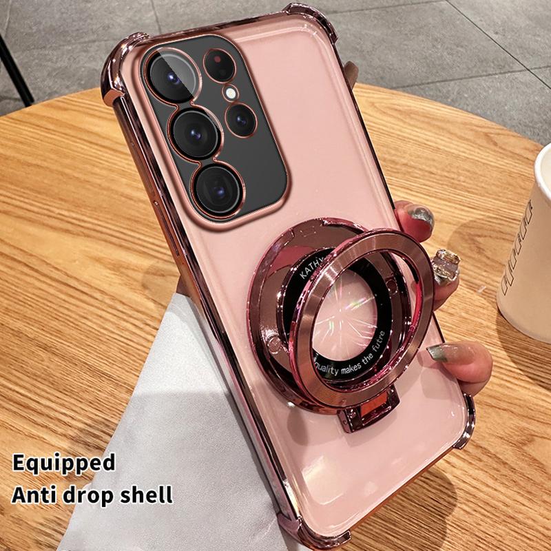 Shockproof Transparent Magnetic Bracket Case for Samsung S25 S24 23 S22 S21 Ultra Plus S25 S23 FE A17 A07 A06 A56 A36 A16 A55 A35 A25 A15 A54 A53 A14