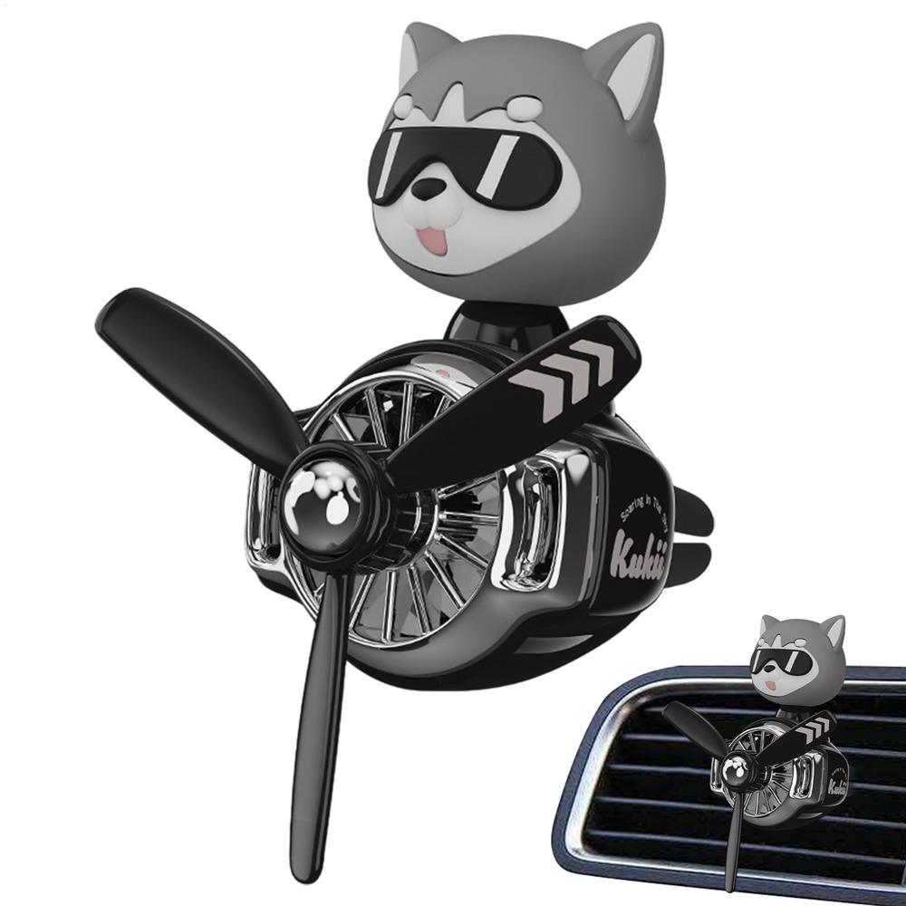 Helicopter Air Freshener Car Cute Car Aromatherapy Dog Pilot Car Air Purifier With 2 Fragrant Tablets Car Perfume Air Freshener
