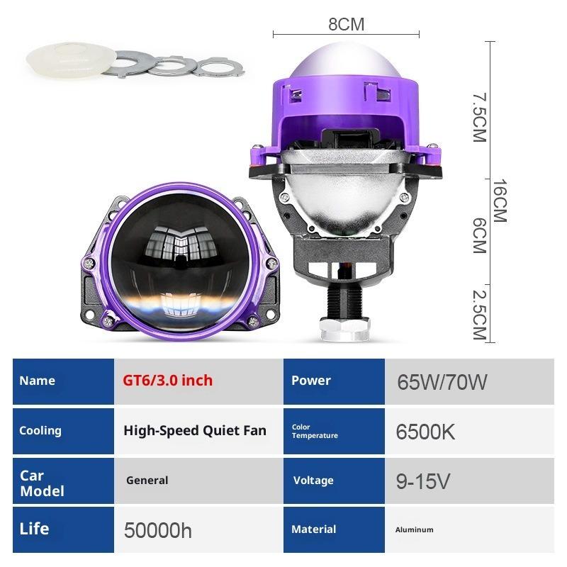 3 Inch Lentilă Dublă Putere Mare Efect Trei Lasere Nedistructiv Cupă Dublă Lampă H4 H7 Mașină Motocicletă Universal