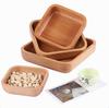 Large Biodegradable Bamboo Salad Serving Bowl for Party Nut Fruit Tray Plate for Mixing Vegetables and Fruits