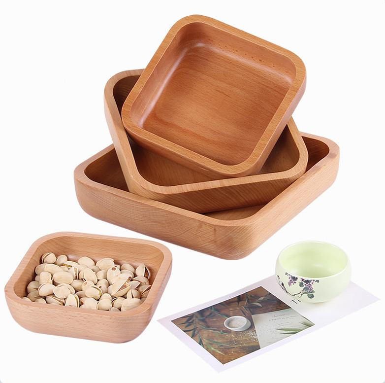 Large Biodegradable Bamboo Salad Serving Bowl for Party Nut Fruit Tray Plate for Mixing Vegetables and Fruits