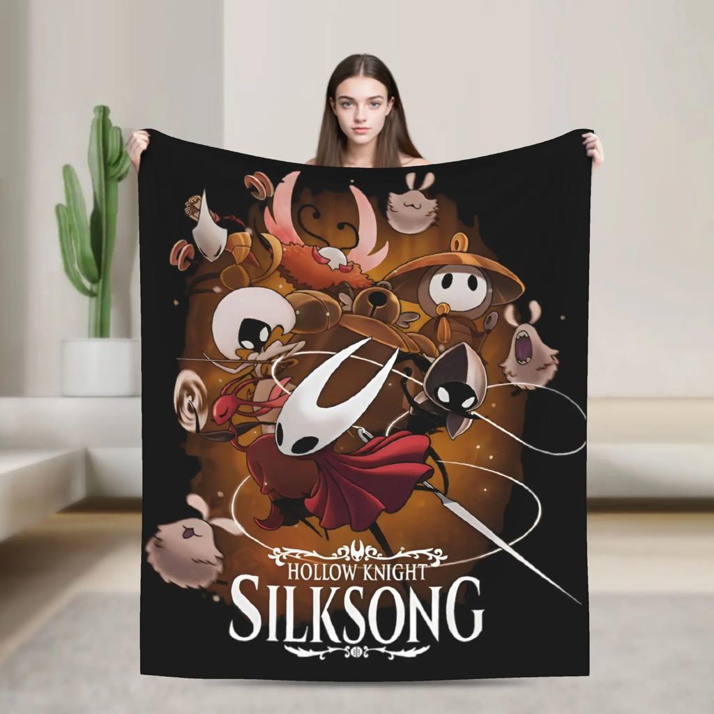 Hornet Hollow Knight Silksong Bug Warrior Plush Blanket Soft Warm Throw for Home Car Decor