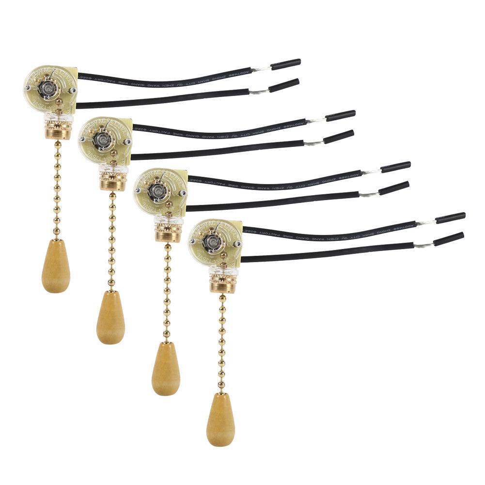 4 bucăți Ventilator de tavan pentru casă Lampă de perete de schimb Comutator cu cablu de tragere 250V 125V