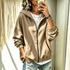 Women's Hooded Zip-Up Cardigan Sweatshirt with Pockets - Casual Street Wear