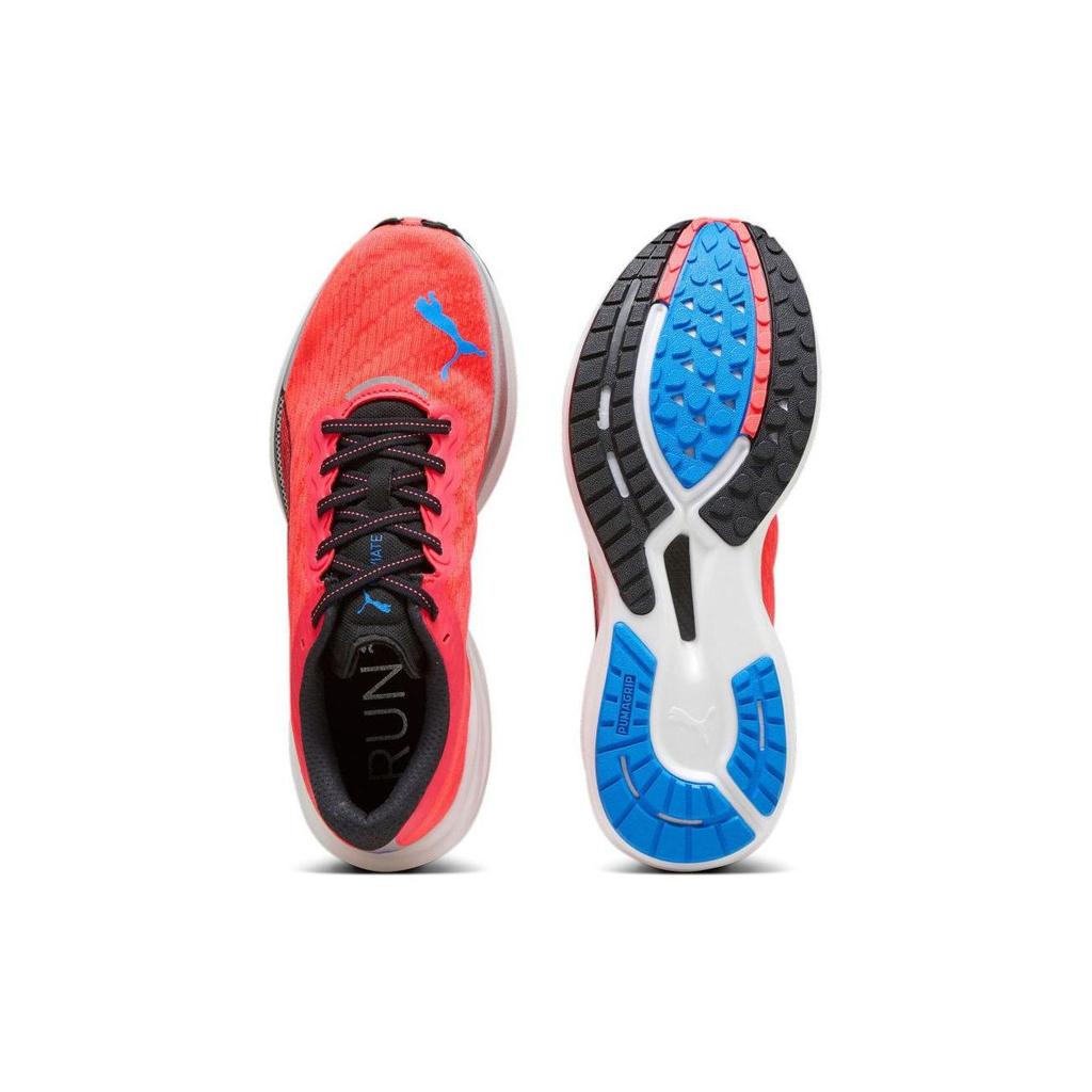Puma Deviate Nitro 2 Running Shoes Lightweight Breathable Carbon Plate Men Sneakers Deep-Blue Fire-Red 376807-14