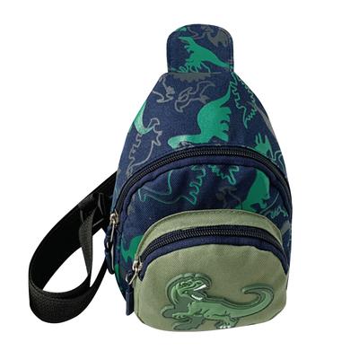 Dessin animé dinosaure enfants taille sacs bandoulière porte-monnaie pochette de poitrine (vert)