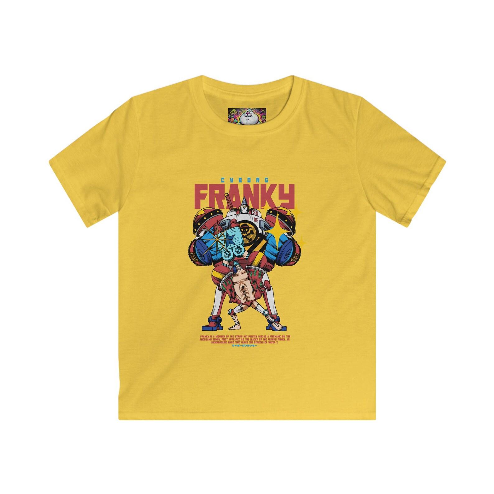 Franky Robot Pirate Illustration Kids Tee | Anime Mecha Character Shirt 120