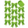 Christmas Bow 12-Piece Set Green Plush Style Festive Holiday Christmas Tree Decor Gift Ornament Christmas Party Home Decor