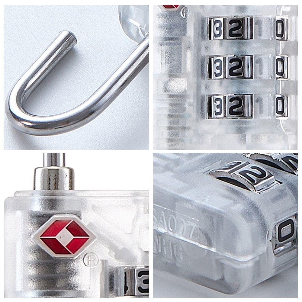 Transparent Customs Password Lock TSA Suitcase Luggage Coded Lock New Cabinet Padlock  for Travel
