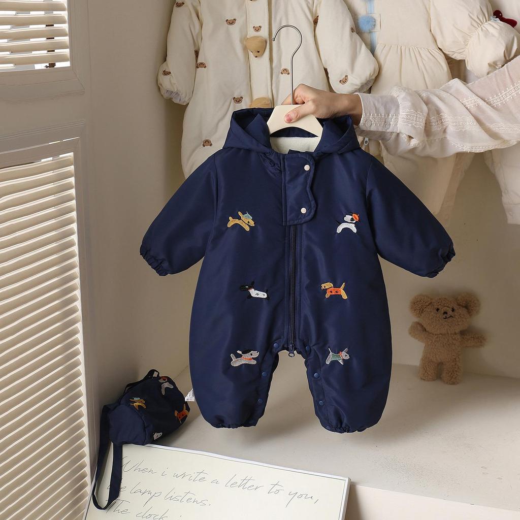 Autumn & Winter Baby Jumpsuit Windbreaker: Infant & Toddler One-Piece Outerwear Coat Romper