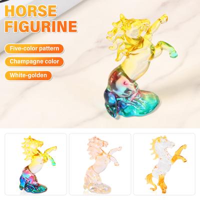 Crystal Horse Statue Year of The Horse 2026 Crystal Figurine Present Collectible Figurine for Home Office Lucky Wealth Chinese