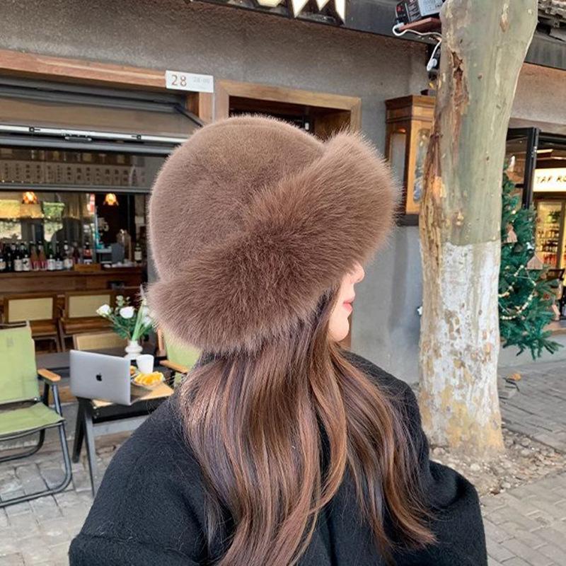Plush, Mongolian Hat, Cold Resistant, Warm, Thickened, Basin Hat, Ear Protection, Fisherman's Hat