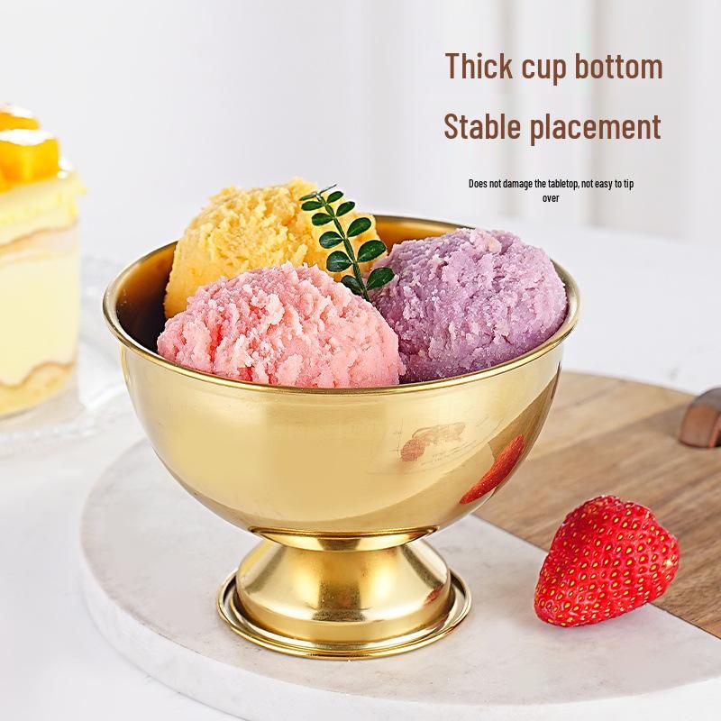 Stainless Steel Dessert & Snack Bowl: Ideal for Ice Cream, Fruit Salad, Pudding, and More