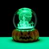 Halloween Crystal Ball Night Light for Kids 3D Pumpkin Crystal Ball LED Night Light with Resin Base Halloween Pumpkin Globes Lamp for Indoor