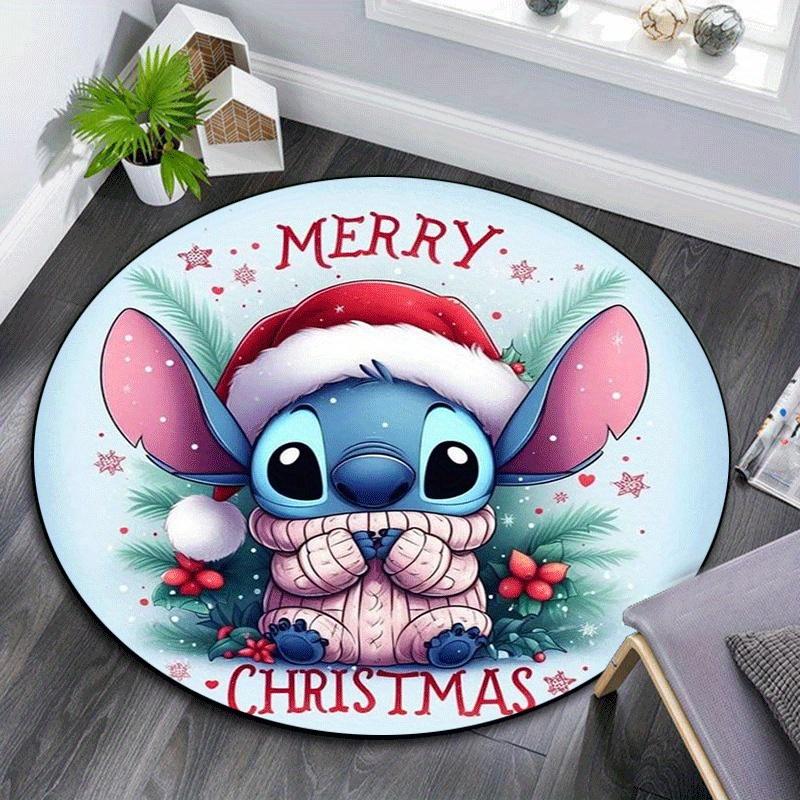 

1pc Stitch Round Area Rug,Non Slip,Machine Washable Polyester Carpet for Living Room,Bedroom Decor 80cm by 80cm