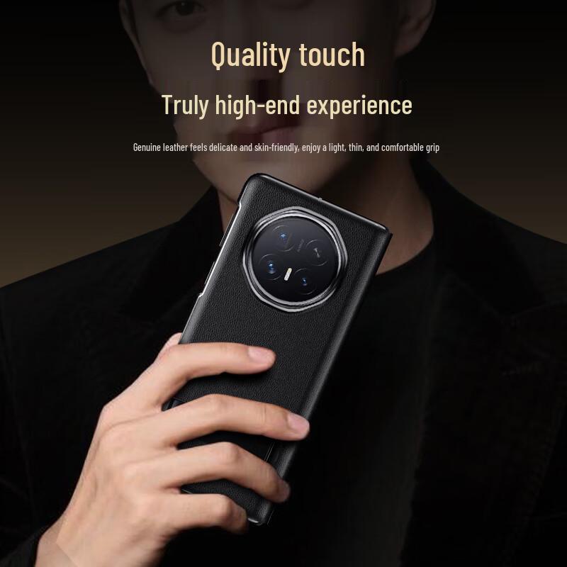 Honor Magic V6 Genuine Leather Flip Phone Case with Stand