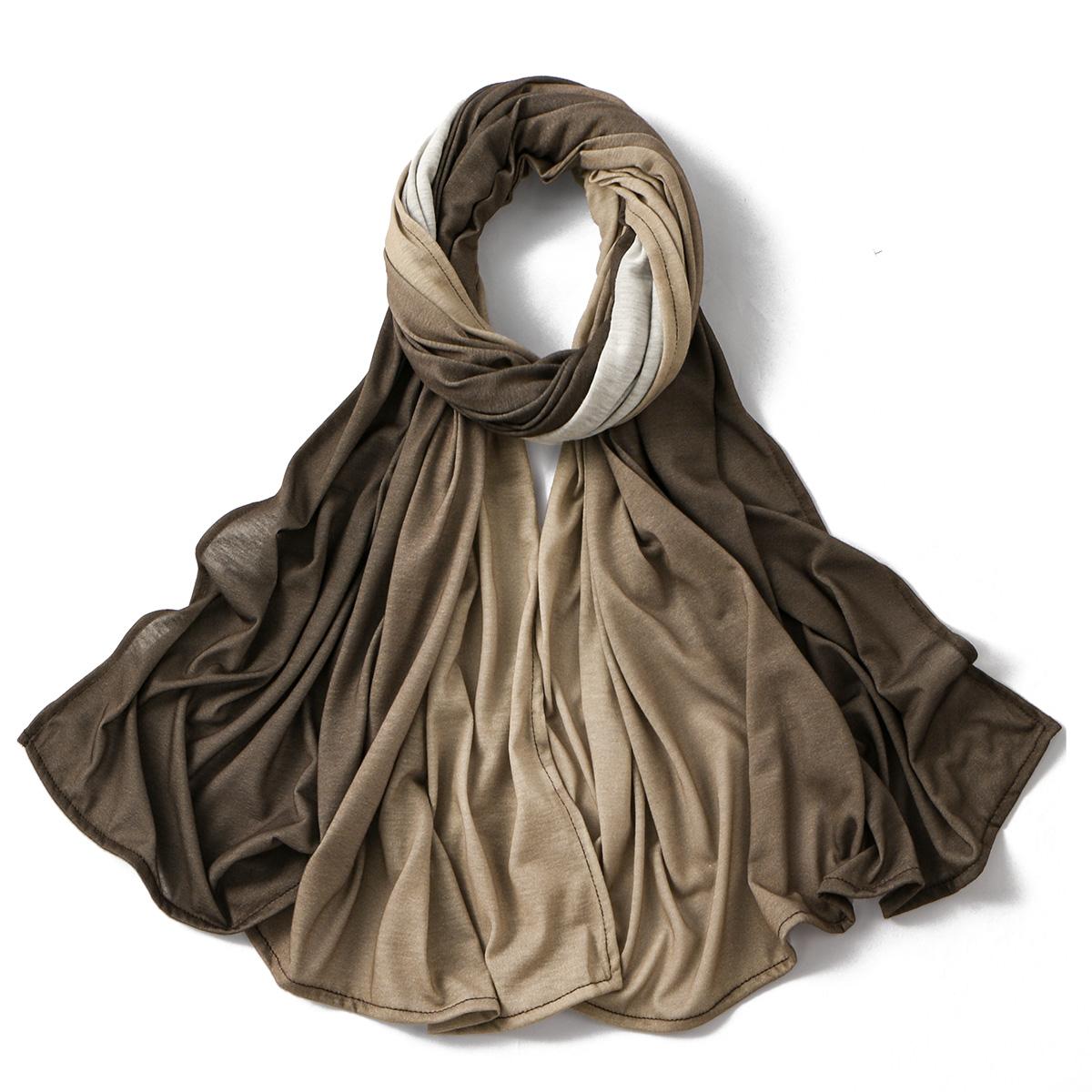 

Women Gradient Cotton Jersey Hijab Scarf Lady High Quality Head Wraps Shawl Muslim Headscarf Islamic Turban Bandana Eid180*70Cm