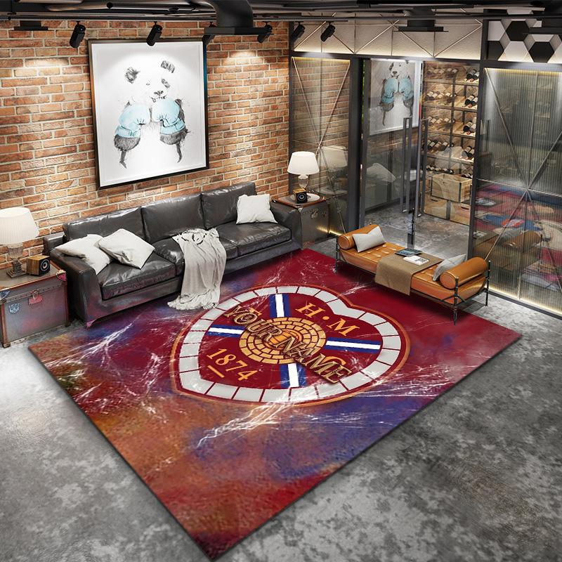 Heart Football Custom Name Carpet Rug For Living Room Bedroom Home Sofa Decoration Kids Play Nonslip Floor Mat