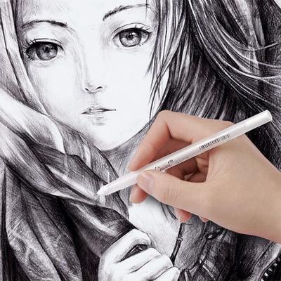 4Pcs White Acrylic Paint Marker Water Resistant Acrylic Marker Pen for Drawing On Black Paper Sketching Art Drawing