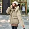Down cotton-padded clothes for women's autumn and winter new student short loose casual big pocket jacket trendy